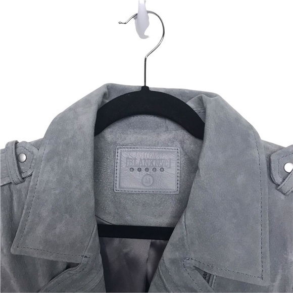 BLANK NYC Gray 100% Suede Leather Moto Jacket - Picture 9 of 13